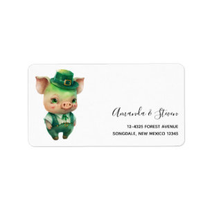 Étiquette Joli porc vert Fairytale dans une jolie beauté