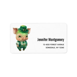 Étiquette Joli porc vert Fairytale dans une jolie beauté