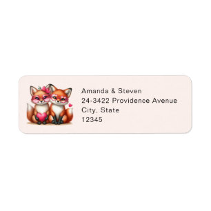 Étiquette Joli renard orange en amour Adresse