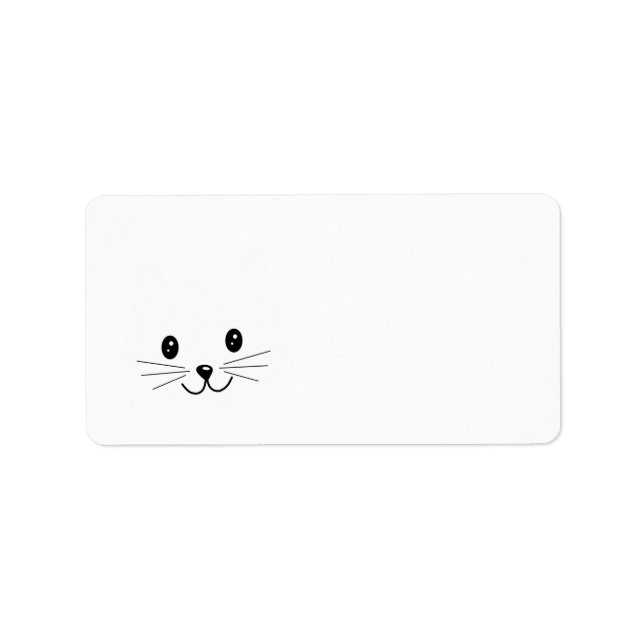 Étiquette Joli Visage De Chat. (Devant)
