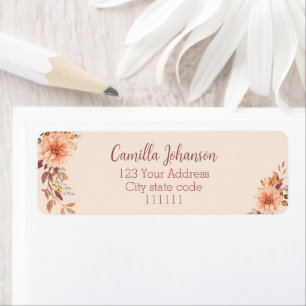 Étiquette Jolie adresse botanique à l'aquarelle élégante