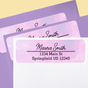 Étiquette Jolie adresse de retour minimaliste à l'aquarelle