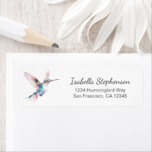 Étiquette Jolie adresse de retour minimaliste de colibri