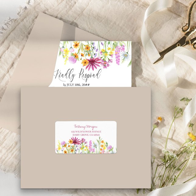 Étiquette Jolie adresse Fleur sauvage (Address Labels from my Wildflower Meadow collection)