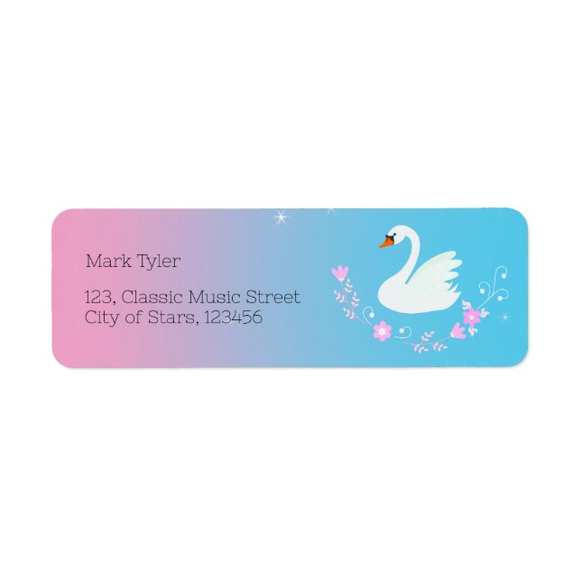 Étiquette Jolie Ballerina fille fête d'anniversaire (Devant)