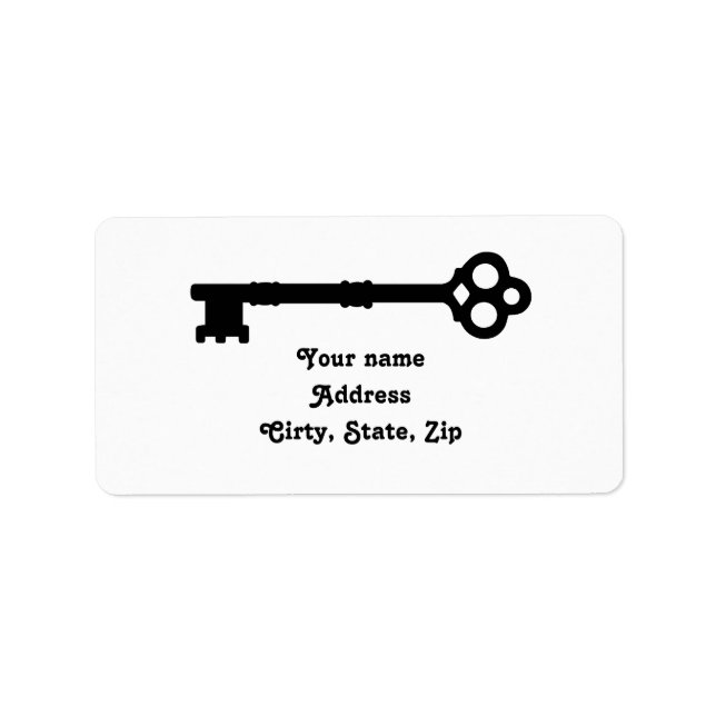 Étiquette Jolie clé antique à l'ancienne (Devant)