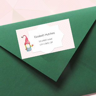 Étiquette Jolie fille de Noël Gnome Monogrammé
