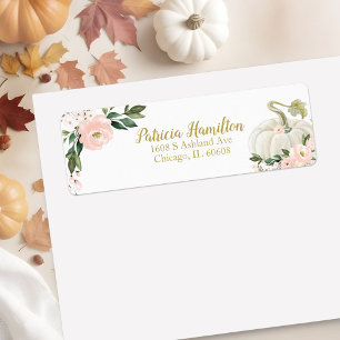 Étiquette Jolie Fleur Rose Blanche Citrouille Bébé Shower d'