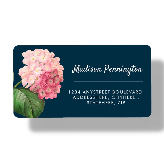 Étiquette Jolie Hydrangea Flower Adresse de retour Label (Créateur téléchargé)