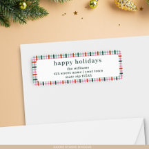 Jolie Moderne En vichy Holiday Adresse de retour