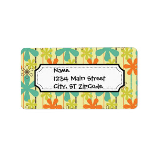 Étiquette Jolie perles de fleurs Art Blue Orange Green Brown