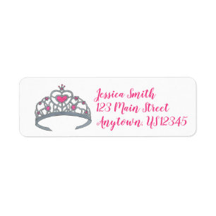 Étiquette Jolie princesse rose Pourcentage de la Couronne Ti