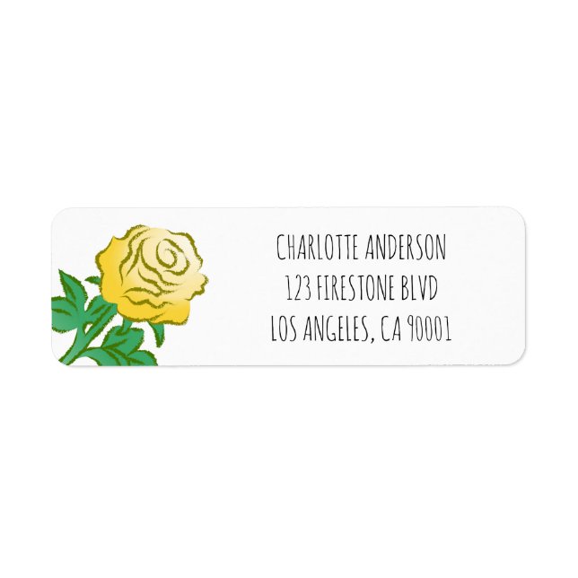 Étiquette Jolie Rose Jaune (Devant)