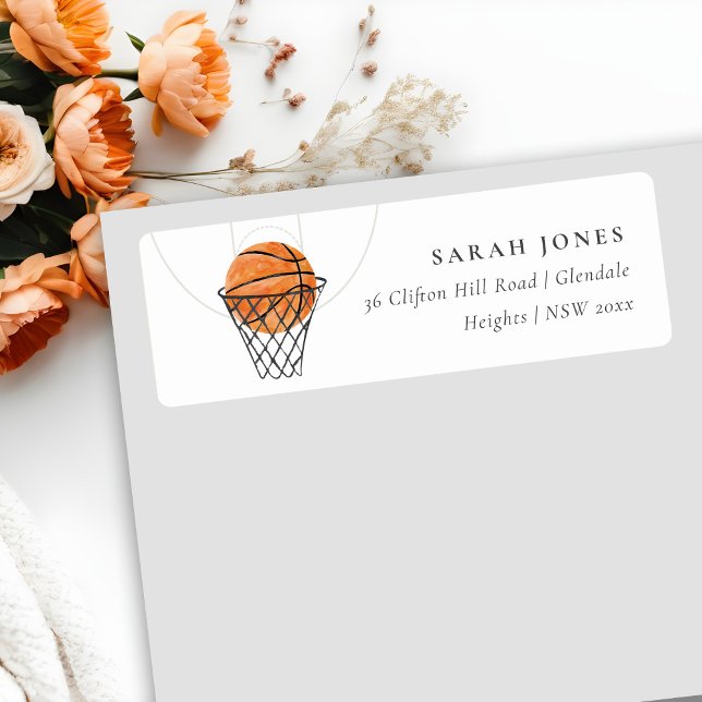 Étiquette Jolie rouille Notre Petite Adresse De Basketball C (Créateur téléchargé)