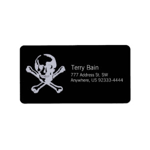 Étiquette Jolly roger de style d'impression typographique