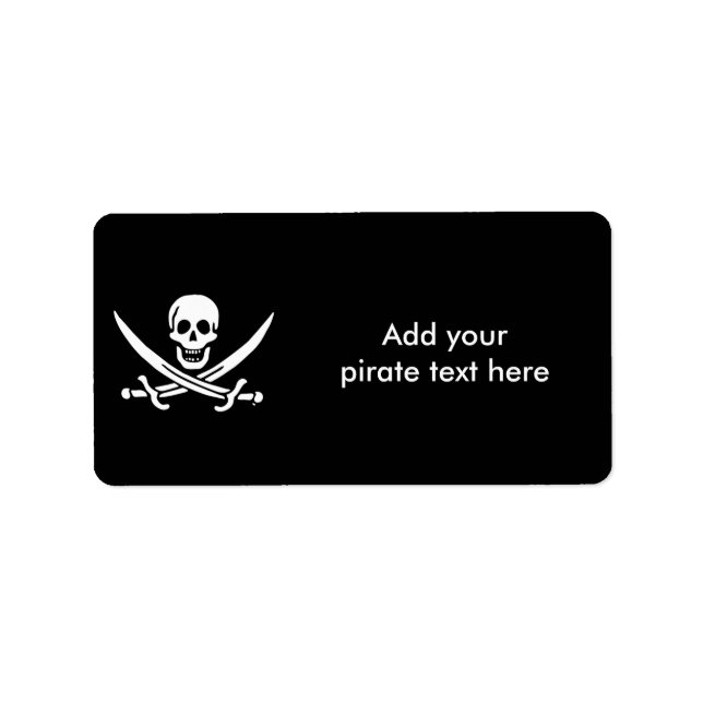 Étiquette Jolly roger drapeau de pirate (Devant)