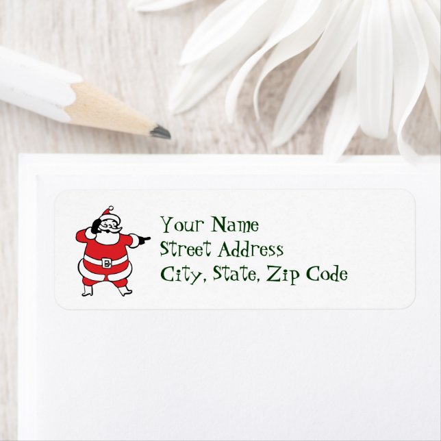 Étiquette Jolly Santa Claus appelle Reindee à Noël (En situation)