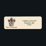 Étiquette Jory Christmas Floral Panier Retourner l'adresse é<br><div class="desc">Beaux motifs floraux de Noël avec texte de Noël et nom et adresse de l'expéditeur.</div>