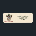 Étiquette Jory Christmas Floral Panier Retourner l'adresse é<br><div class="desc">Beaux motifs floraux de Noël avec texte de Noël et nom et adresse de l'expéditeur.</div>