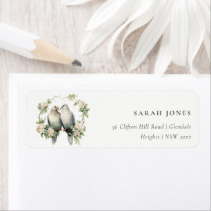 Étiquette Jote Romantic Inséparables Botanical Wreath Adress