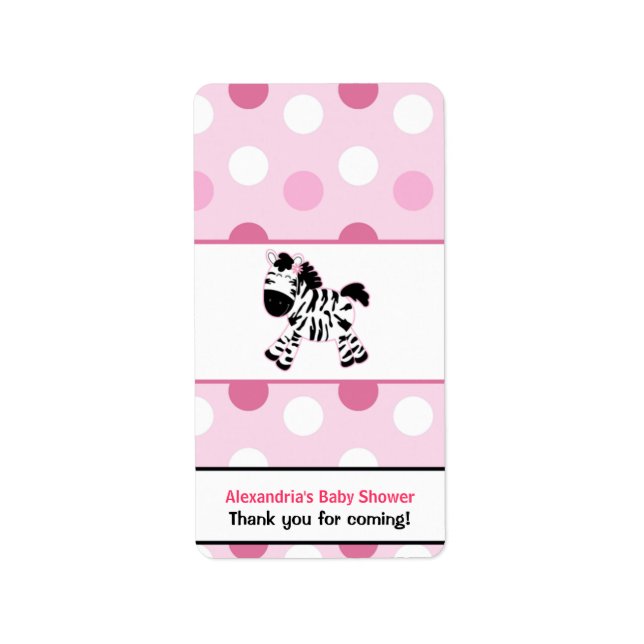 Étiquette Jote rose Zebra Miniature (Devant)