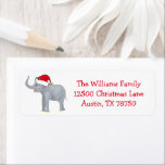Étiquette Jote White Elephant Christmas Party Retour Adresse<br><div class="desc">Des étiquettes d'adresse de retour de Noël amusantes avec un éléphant joyeux Père Noël avec un adorable sourire. J'adore ce mignon accessoire d'invitation à la fête des Eléphants Blancs.</div>