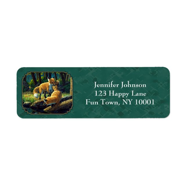 Étiquette Jouer de mignons Pups Red Fox (Devant)