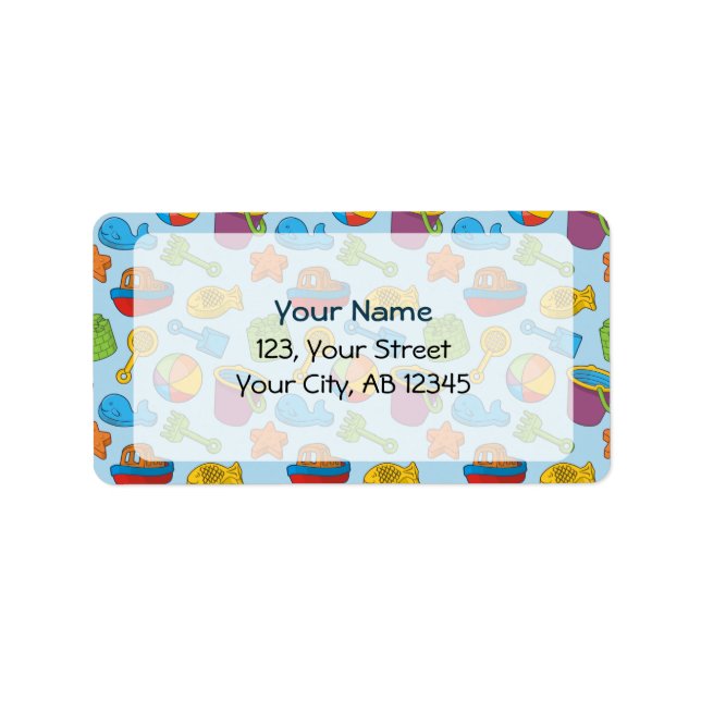 Étiquette Jouets de plage Icônes (Devant)