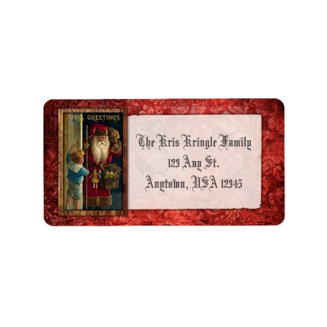 Étiquette Jouets vintages Père Noël (Devant)