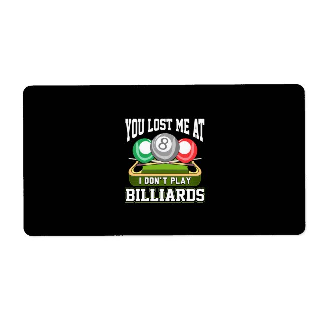 Étiquette Joueur de billard | Vous M'Avez Perdue Au Billard (Devant)