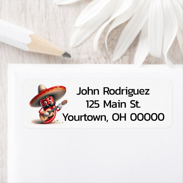 Étiquette Joueur de guitare Red Chili Pepper (En situation)