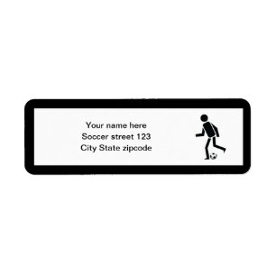Étiquette Joueur de soccer et balle cadeau personnalisé