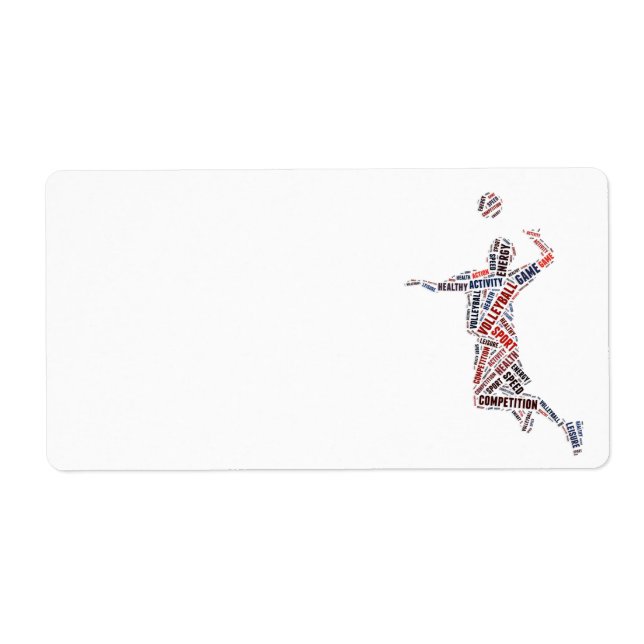 Étiquette Joueur de volley-ball (Devant)