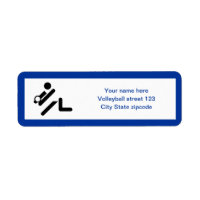 Joueur de volley-ball noir, blanc, bleu icon custo