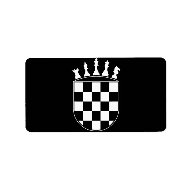 Étiquette Joueur d'échecs Cadeaux pour Croates Drapeau Croat (Devant)