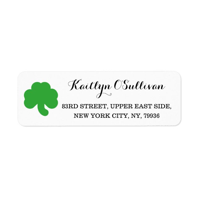 Étiquette Jour de la Saint Patrick irlandais de Shamrock ver (Devant)
