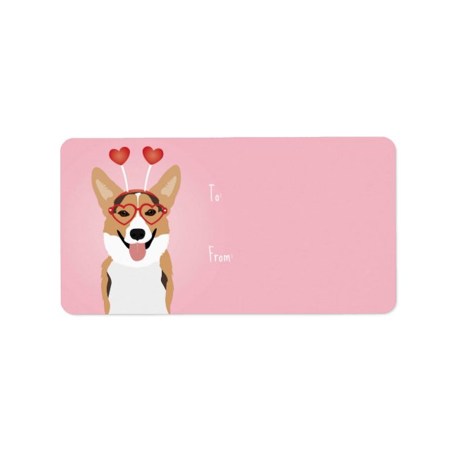 Étiquette Jour des Valentines du Chien de Corgi (Devant)