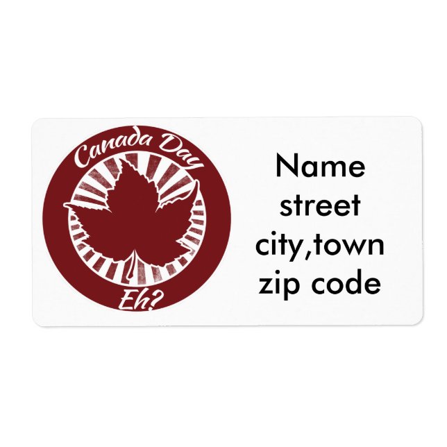 Étiquette Jour du Canada (Devant)