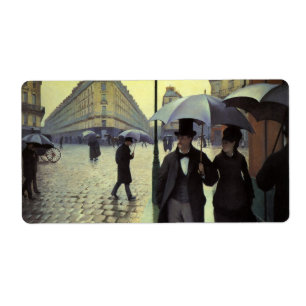 Étiquette Journée de la Pluie de Paris par Gustave Caillebot