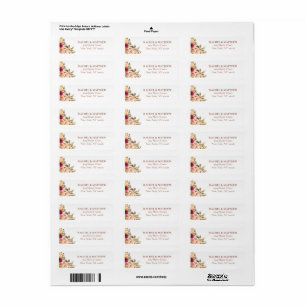 Étiquette Jovely Terracotta Aquarelle Florale Adresse de ret