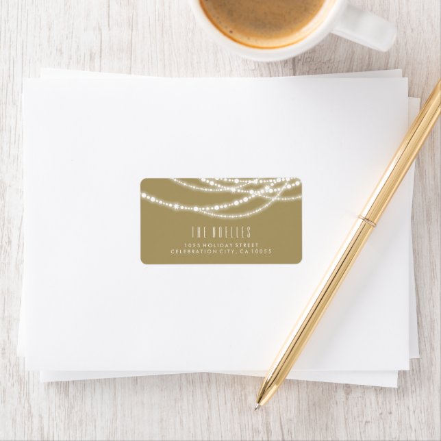 Étiquette Joy & Bright Christmas Sparklight Adresse (En situation)