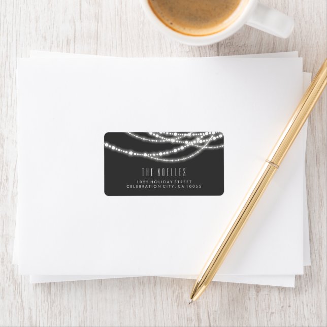 Étiquette Joy & Bright Christmas Sparklight Adresse (En situation)