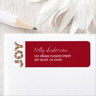 Étiquette JOY Spring Flowers Girl Baby shower Adresse de ret