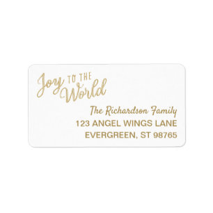 Étiquette Joy to the World Christmas Return Address Label