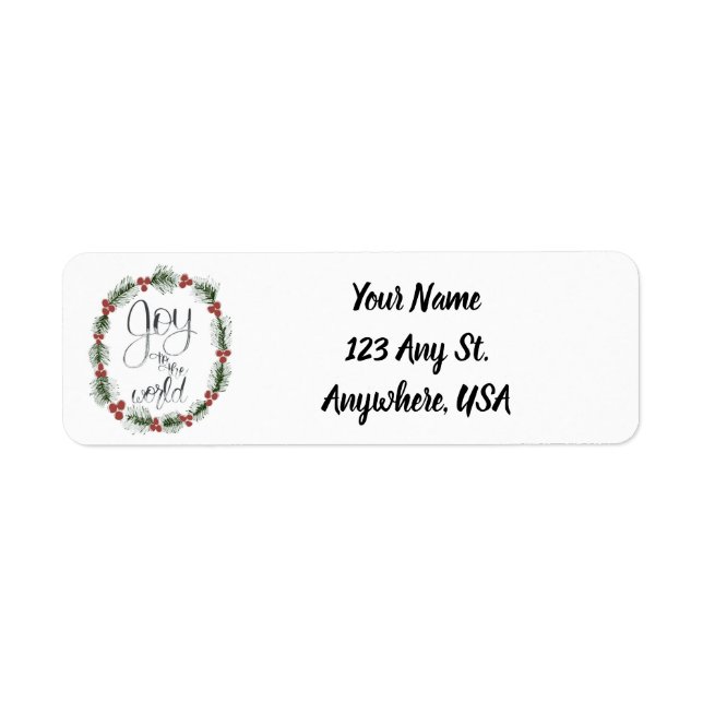 Étiquette Joy to the World Return Address Labels (Devant)