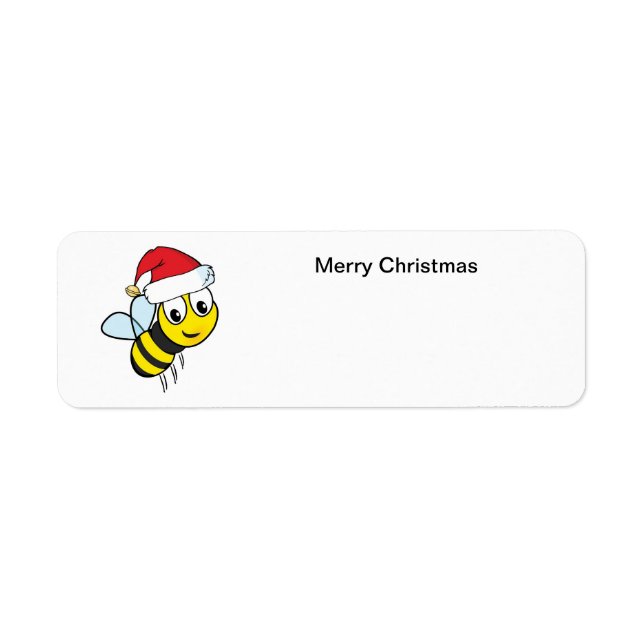 Étiquette Joyeuse abeille de Noël (Devant)