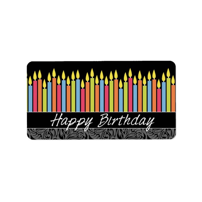Étiquette Joyeuses bougies d'anniversaire (Devant)