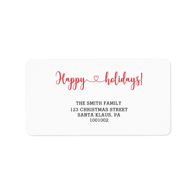 Étiquette Joyeuses fêtes (Devant)