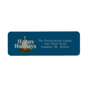 Étiquette Joyeuses vacances Clear Candle