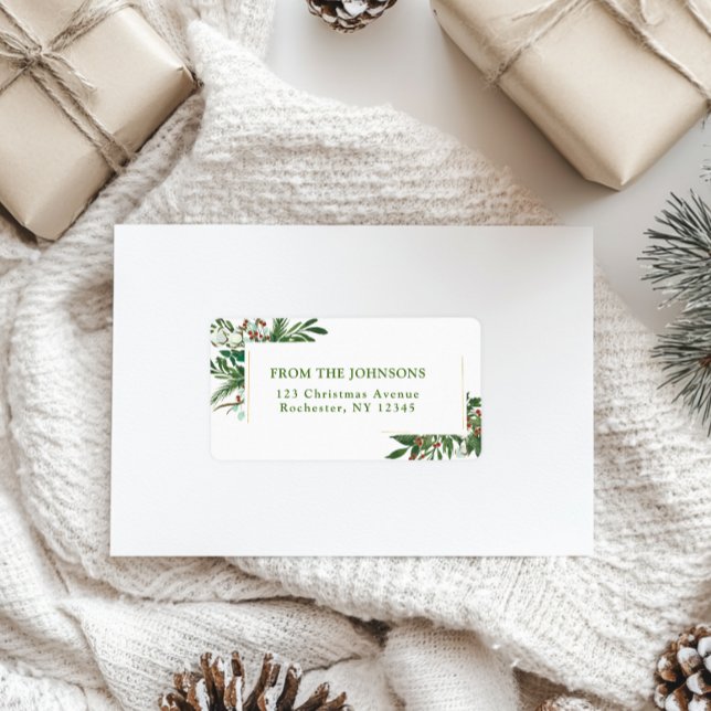Étiquette Joyeuses vacances-Noël Adresse (Créateur téléchargé)
